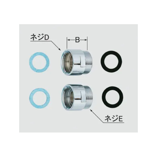 B：26.5mm　ネジD：G3/4　ネジE：W28山18