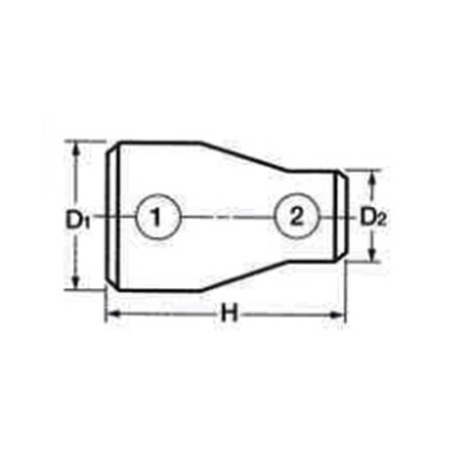 ①25A　　　　②10A\nＤ1：34.0mm　　　Ｄ2：17.3mm\nＨ：50.8mm