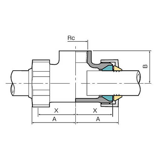 A：65.5mm　　　B：50mm\nX：55mm　　　　Rc：1・1/4”