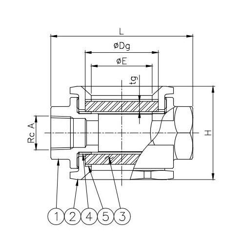 A：3/8　L：70mm　H：約48mm　E：30mm　Dg：36mm　tg：5mm