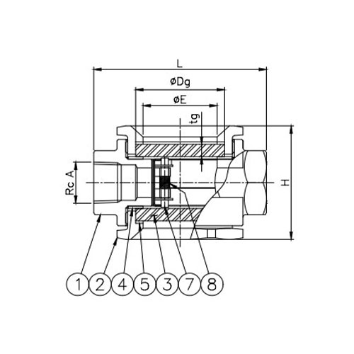 A：3/8　L：70mm　H：約48mm　E：30mm　Dg：36mm　tg：5m