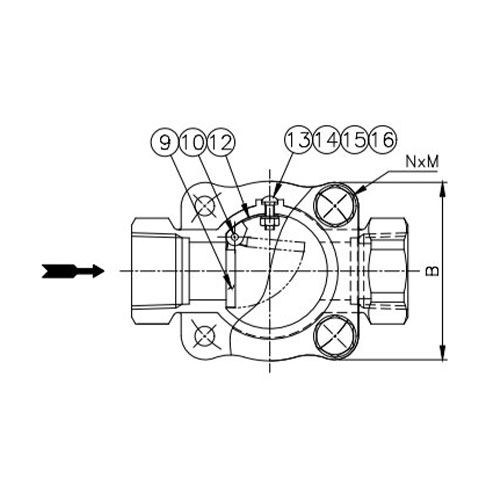 B：63mm　NxM：4×M8