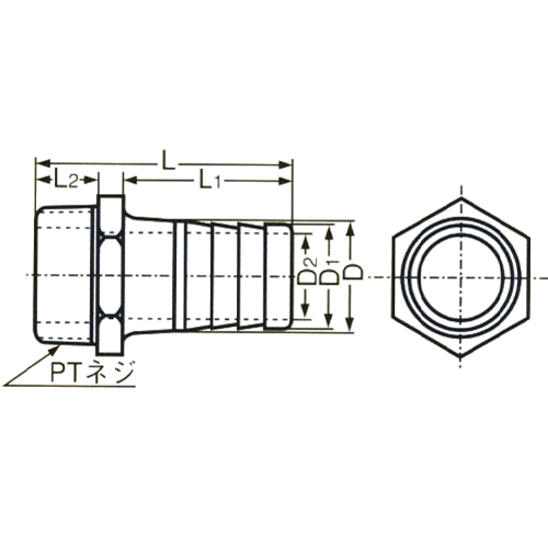 L：75mm　　L1：50mm　　L2：18mm\nD：27mm　　D1：24mm　　D2：18mm