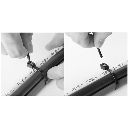 ヘッド部分のカッティング刃で素早くきれいに切断できます