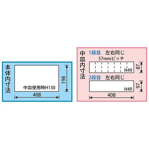内寸：408(W)×198(D)×130(H)