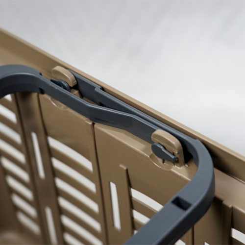 ハンドルを内側に倒せば、収納時でも積み重ねができます。\n※画像は代表画像です。