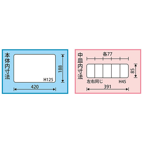 内寸：420(W)×188(D)×125(H)mm