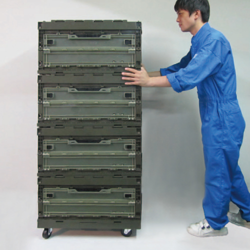 別売の50L用ドーリー（EA520AB-15）に段積みすれば移動式収納棚に！