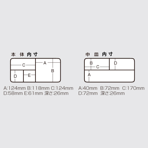 外寸：255×135×60(H)mm\n内寸：250×118×25(H)mm