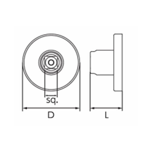 sq.：12.7㎜　　　D：72㎜　　　L：36㎜