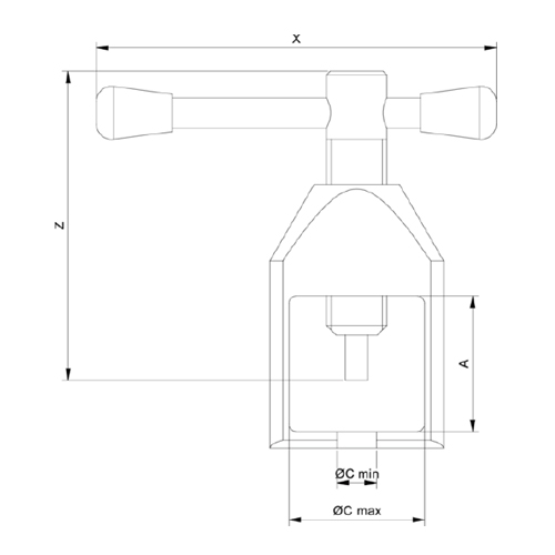 X：50mm　　Z：40mm　　A：15mm\nCmin：3.5mm　　Cmax：15mm