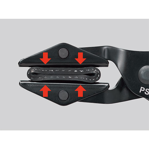 無段階自動ロック機構で閉塞したまま手を放しても保持