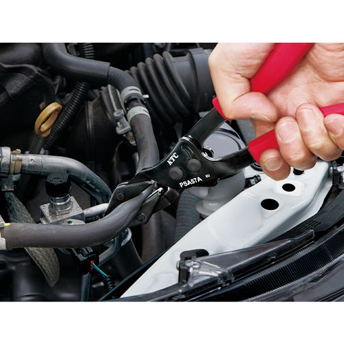 二輪や普通車から大型車・建設機械などに使用されるホース類の閉塞に