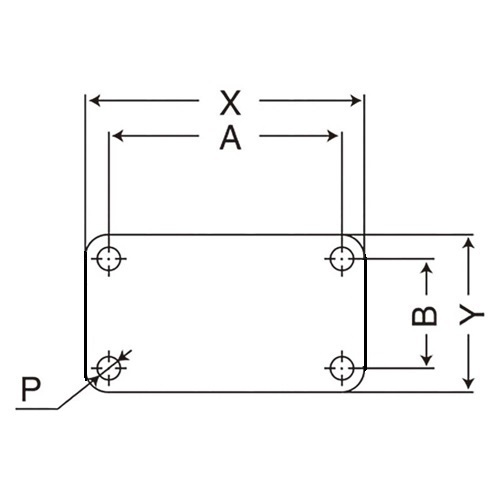 X=105mm、Y=80mm、A=78mm、B=60mm、P=9mm