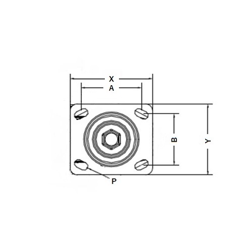 X=115mm、Y=100mm、A=95mm、B=80mm、P=11mm