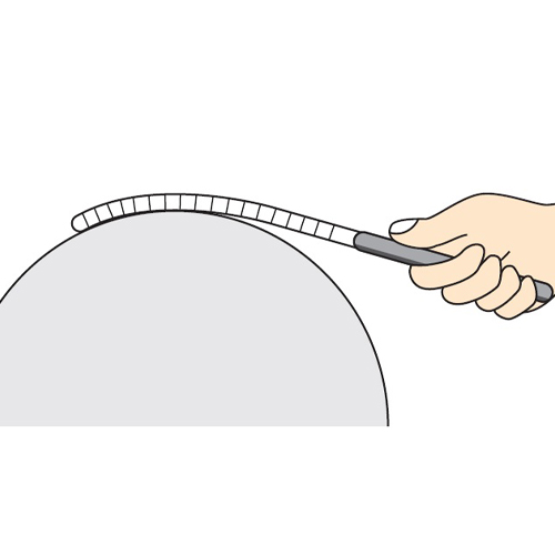 やすり形状が舟型に曲がっており、滑らかな曲面仕上がりが必要とされる箇所に、面取りなどに便利です。