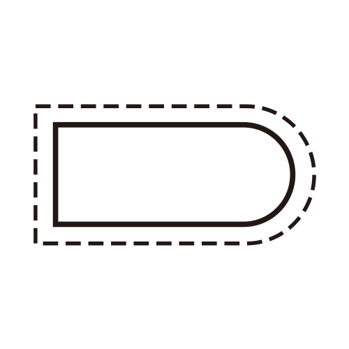 形状：平、片コバ丸（21×3）