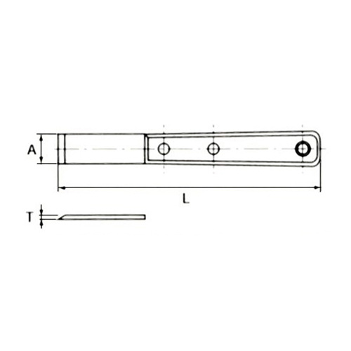 A：18㎜　　　T：1.4㎜　　　L：118㎜