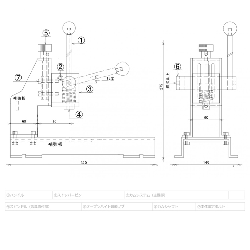 EA525X-8｜400kg/140x320x275mm ハンドプレス(ｶﾑ式)のページ -