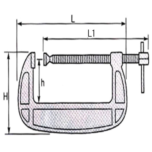 L：54mm　　L1：52mm　　\nH：46mm　　h：27mm