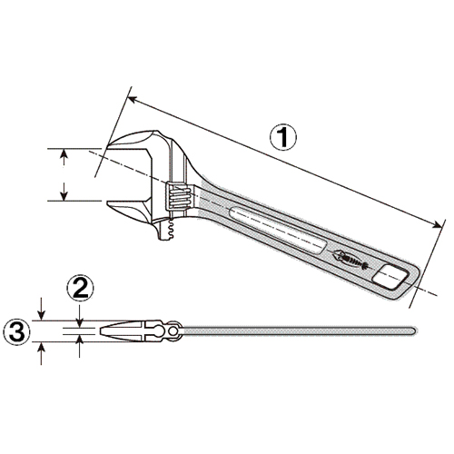 ①245mm　　　　②7mm　　　　③14mm