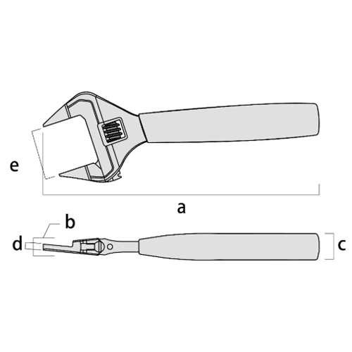 a：166mm、b：12mm、c：13mm、d：3.5mm、e：63.5mm