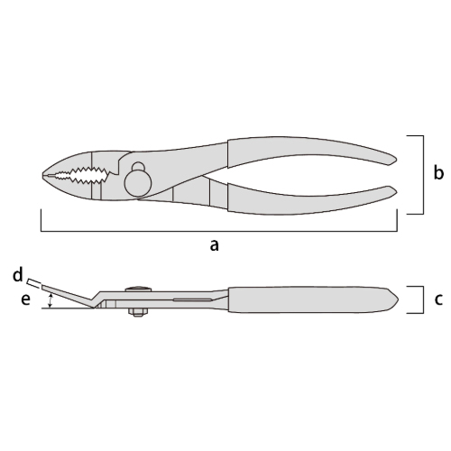 a：193mm、b：42mm、c：15mm、d：2mm、e：20mm