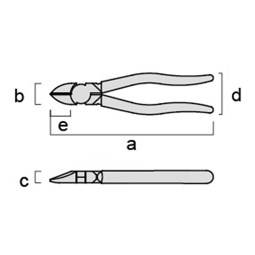 a：191mm、b：25.5mm、c：13mm、d：49mm、e：26mm