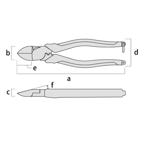 a：220mm、b：25.5mm、c：12.5mm、d：57mm、e：26.5mm、f：15mm