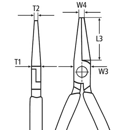 T1：9.5mm、T2：2.5mm\nL3：73.0mm、W3：17.5mm