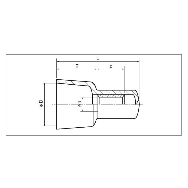 d：φ2.4mm　　　D：φ6.5mm　　　L：18.0mm\nl：6.2mm　　　E：8.8mm