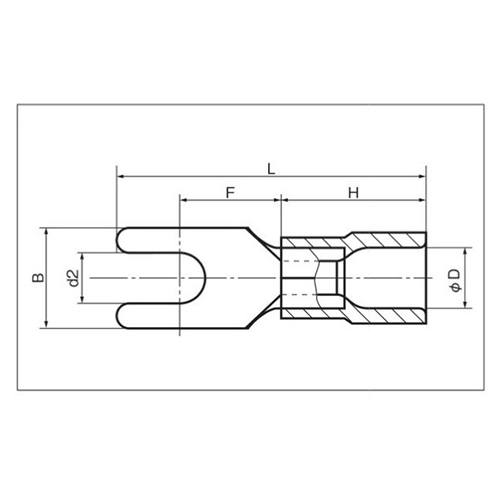 d2：4.3mm　　B：7.0mm　　L：21.9mm\nF：7.6mm　　H：10.0mm　　D：φ4.1mm
