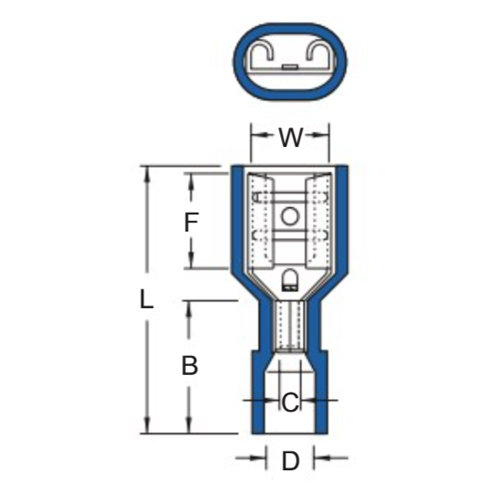 W：6.6　　F：7.5　　L：22.0　　B：11.0\nD：4.0　　T：0.4（単位：mm）