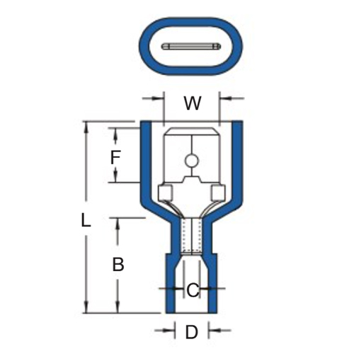 W：6.35　　F：7.7　　L：24.0　　B：11.0\nD：4.5　　T：0.4（単位：mm）