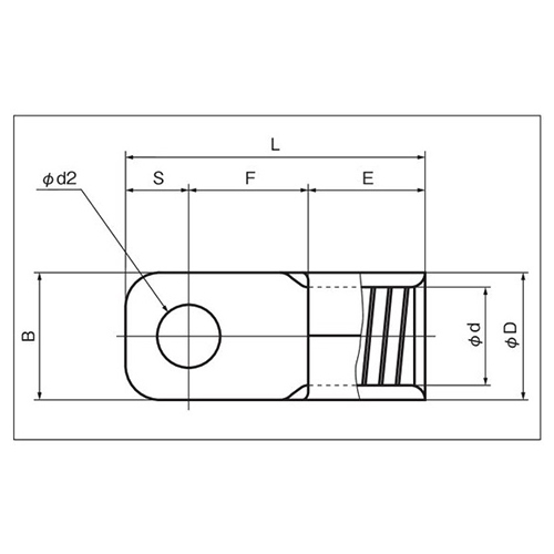 d2：φ8.2mm　　B：12.5mm　　L：31.0mm\nS：6.4mm　　F：12.6mm　　E：12.0mm\nD：φ11.6mm　　d：φ7.7mm