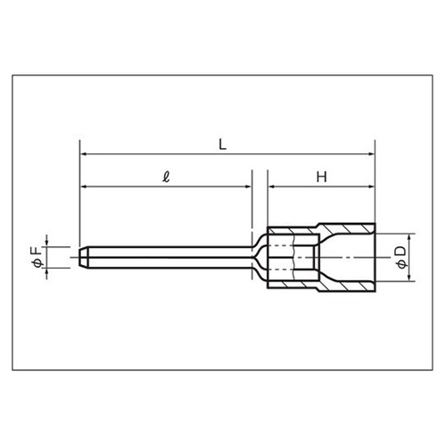 Ｆ：φ1.9mm　　　ｌ：16.0mm　　　Ｌ：27.5mm\nＨ：10.0mm　　　Ｄ：φ4.6mm