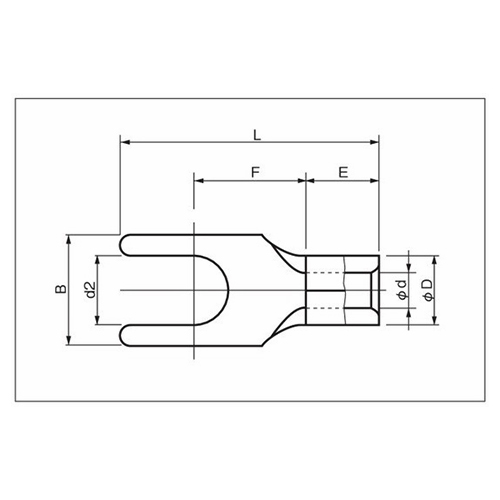 d2：3.7mm　　B：5.8mm　　L：14.5mm\nF：5.8mm　　E：4.5mm\nD：φ2.5mm　　d：φ1.4mm