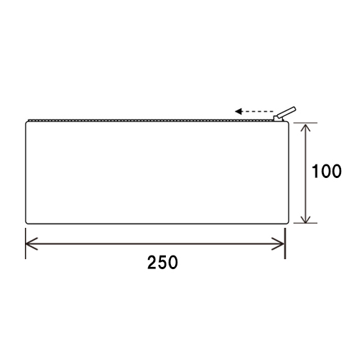 工具袋サイズ　　　A：250mm  　 B：100mm