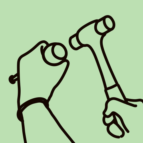 軸がグリップエンドまで貫通しているドライバーです。