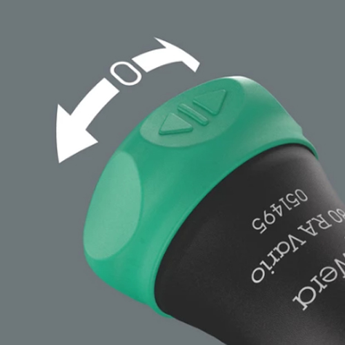 左右切り替え式。ポジション0でラチェット固定可能。