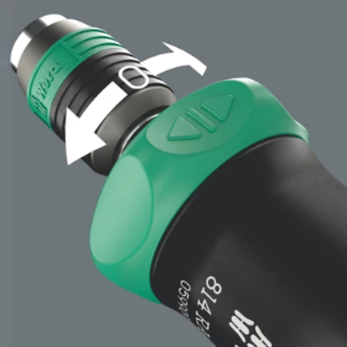 左右切り替え式。ポジション0でラチェット固定可能