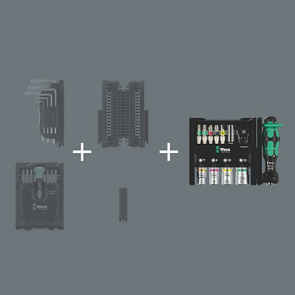 別売のヒンジとアダプターを用いてTool-Check Modularの各製品を組み合わせる事ができます。