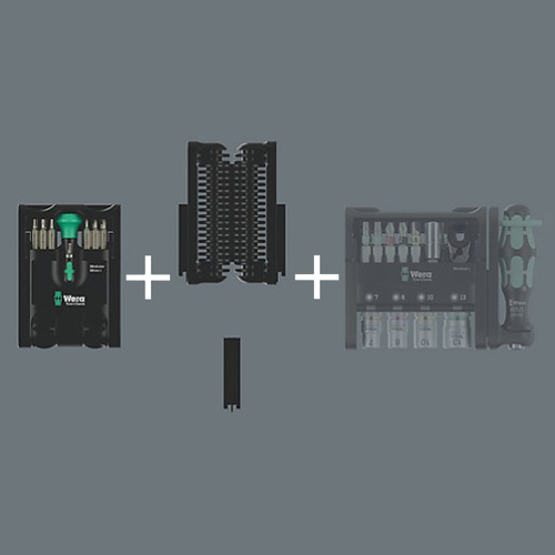 別売のヒンジとアダプターを用いてTool-Check Modularの各製品を組み合わせる事ができます。