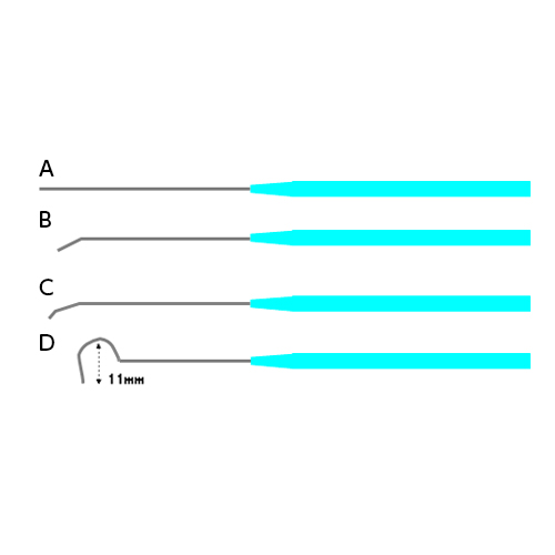 A：φ1×42mm、B：φ1×41mm、C：φ1×42mm、D：φ1×33mm