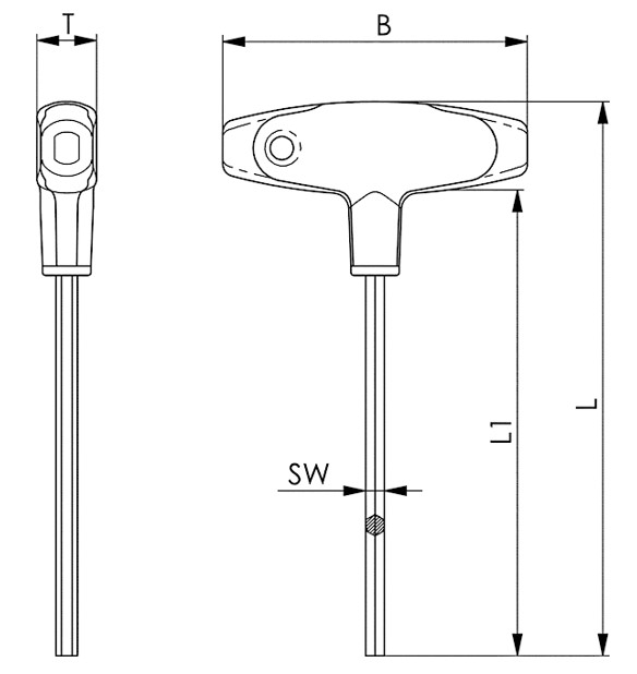 L1：200mm、B：80mm、L：225mm、T：15.5mm、SW：2.5mm