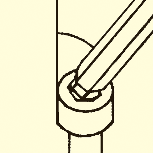 先端のボールポイントは最大25°まで傾斜させて作業できるため、狭い場所でも便利です。