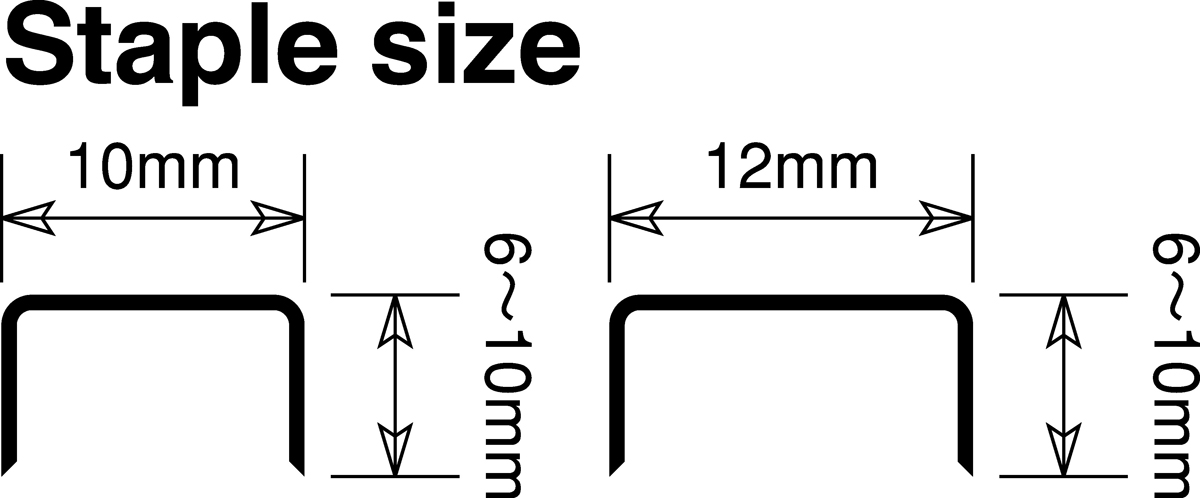 対応ステープルの寸法図