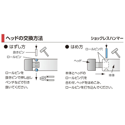 EA575WT-303｜φ 43mm/ 800g 無反動ﾊﾝﾏｰ(ｸﾞﾗｽﾌｧｲﾊﾞｰ柄)のページ -