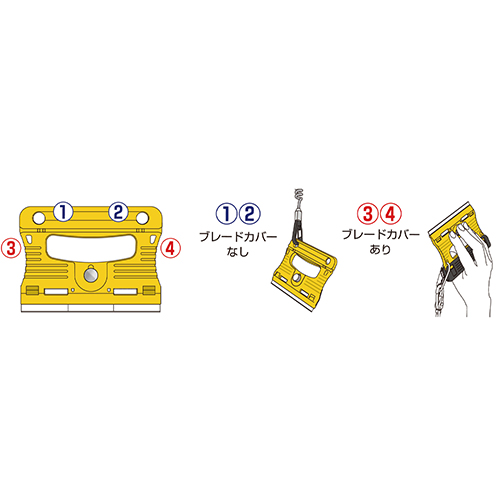 本体に設けた大きめの穴は、落下防止用コードなどの様々な金具に対応します。