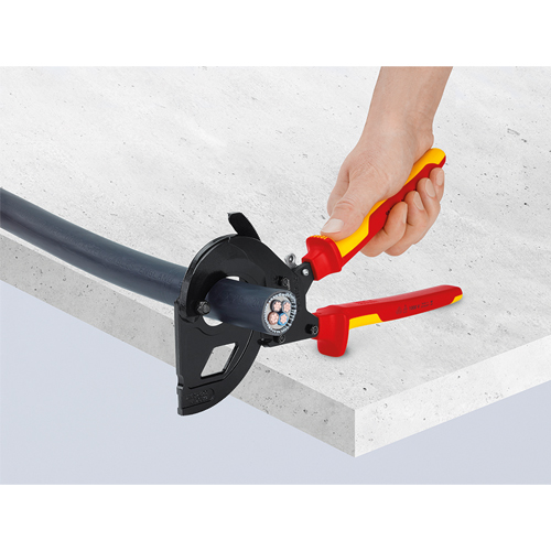 クニペックス KNIPEX 9536-315A 絶縁ラチェットケーブルカッター
